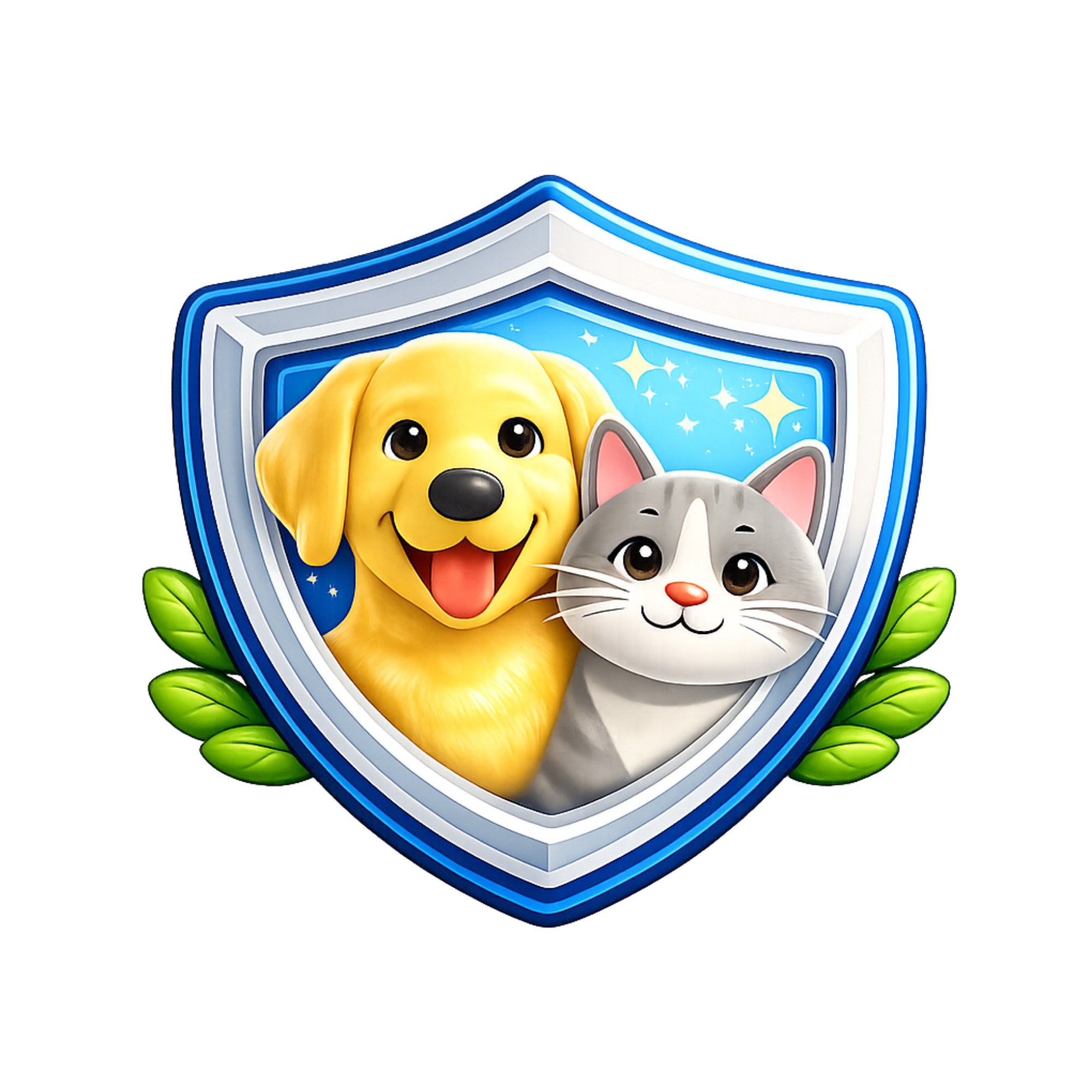 Illustration of a dog and cat beside pet insurance paperwork